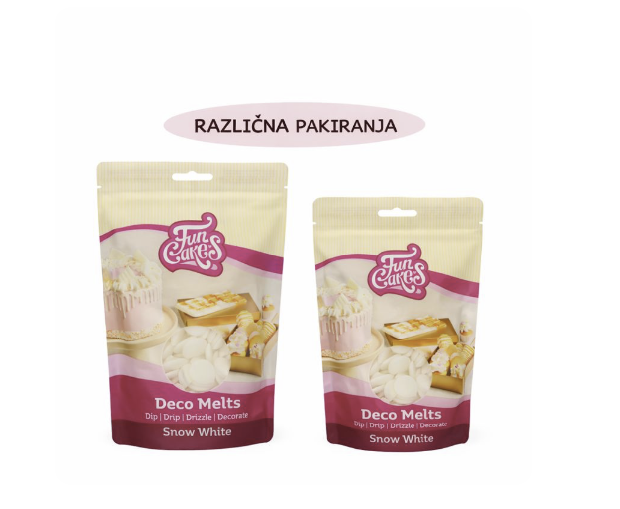 Deco melts snežno bela (Funcakes) - različna pakiranja