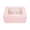 Embalaža z oknom roza za cupcakes/muffine - 6 velikih