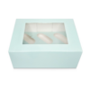 Embalaža z oknom svetlo modra za cupcakes/muffine - 6 velikih