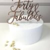 Cake topper Forty & Fabulous - različne barve