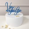 Cake topper Vse najboljše z bleščicami - različne barve