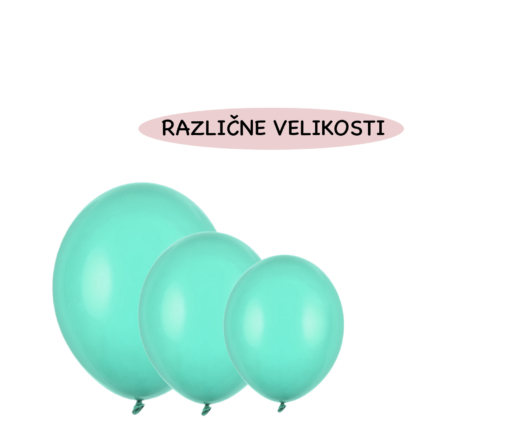 Balon strong pastelno mint zelena - različne velikosti