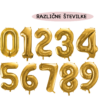 Balon zlata številka, 86 cm - različne številke