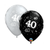 Balon qualatex - črn ali srebrn, številka 40