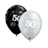 Balon qualatex - črn ali srebrn, številka 50