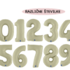 Balon olivno zelena številka, 100 cm - različne številke