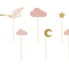 Papirnati topperji za sladice - roza štorklja