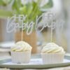 Papirnati cupcake topperji srebrni - Hey Baby Ginger Ray (12kom)