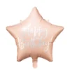 Balon folija - zvezdica z napisom Happy Birthday, roza, 40cm