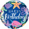Balon Qualatex  - Happy Birthday, morski motivi (46 cm)