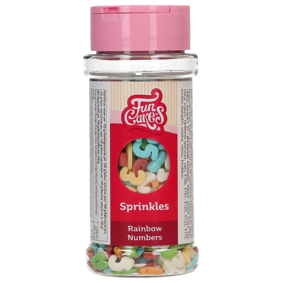 Dekorativne perlice FunCakes - Rainbow Numbers 50g