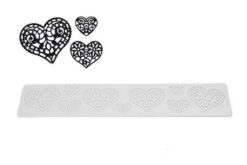 Silikonska podlaga za izdelavo sladkorne čipke srce (Silikomart)