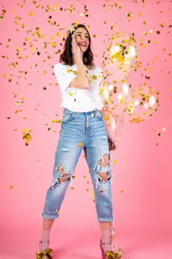 Alternative view of Baloni s konfeti - zlate zvezdice (6kom)