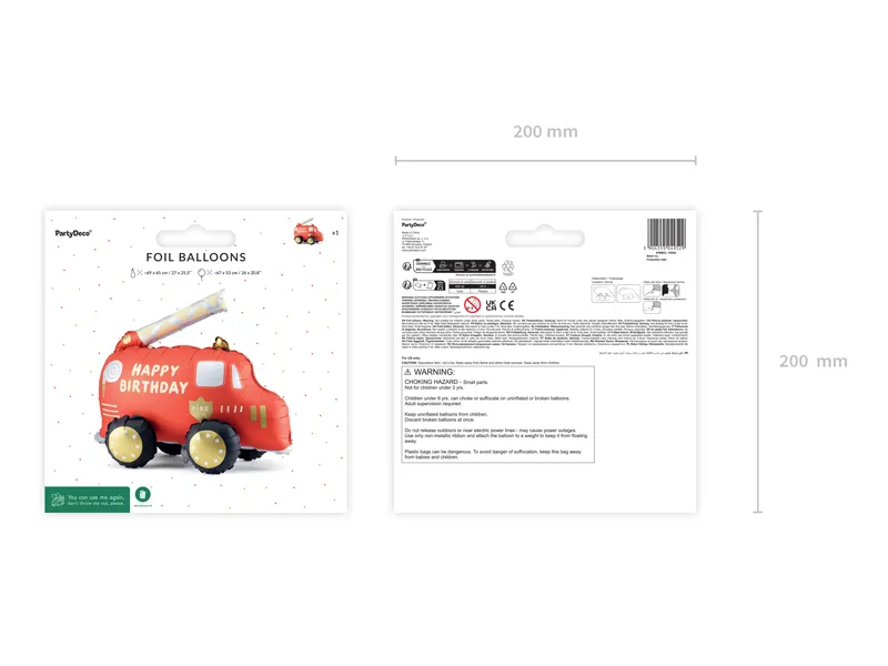 Samostoječ balon folija - gasilski avto - slika 3