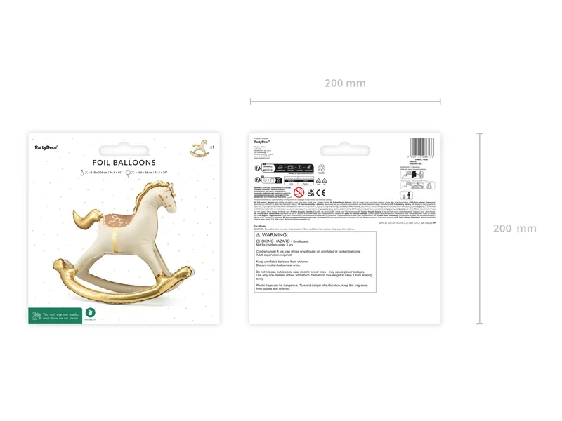 Samostoječ balon folija - gugalni konjiček - slika 4