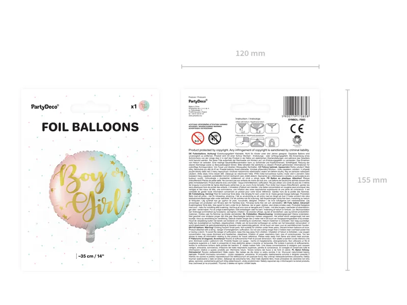 Balon folija - Boy or Girl (Partydeco) - slika 3