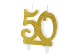 Zlata svečka št. 50 (Partydeco)