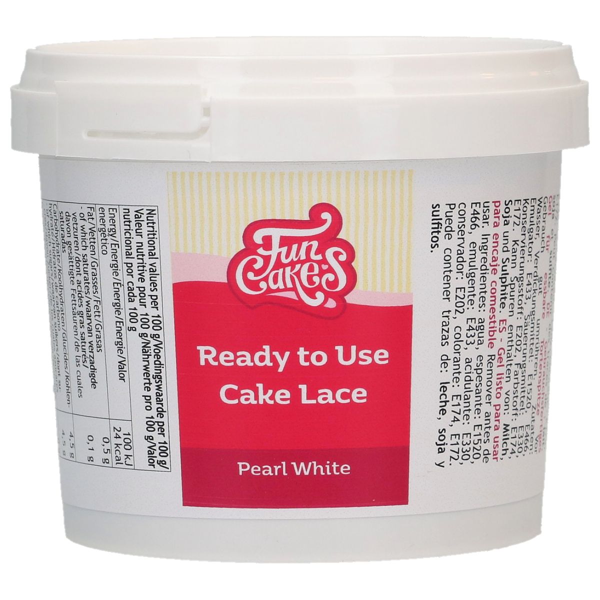 Masa za sladkorno čipko bela, 200g - Funcakes