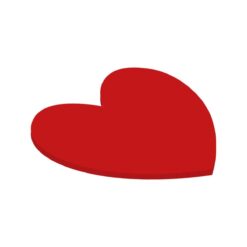 Podstavek za torto v obliki srca, rdeč 5mm, 25 cm