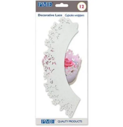 Alternative view of Čipka za muffine – bele rožice, 12 kos (PME)