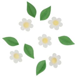 Alternative view of Jedilna dekoracija bele rožice z listki (Wilton)