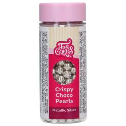 Sladkorni posip - hrustljave čokoladne perle srebrne, FunCakes 60g