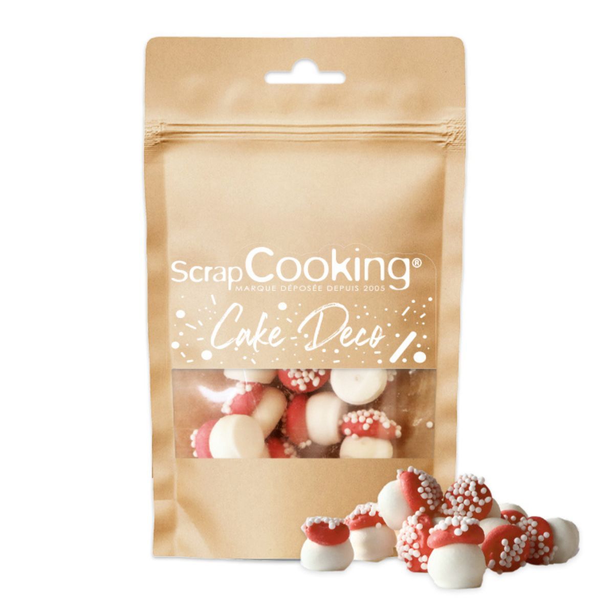 Sladkorna dekoracija gobice (ScrapCooking)