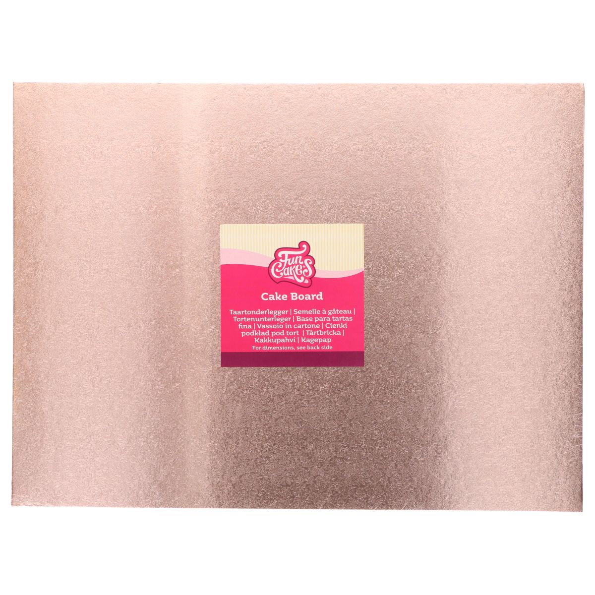 Rosegold pravokoten podstavek za torto 3mm, 30x40cm