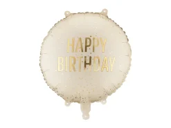 Balon folija - Happy Birthday bež (Partydeco)