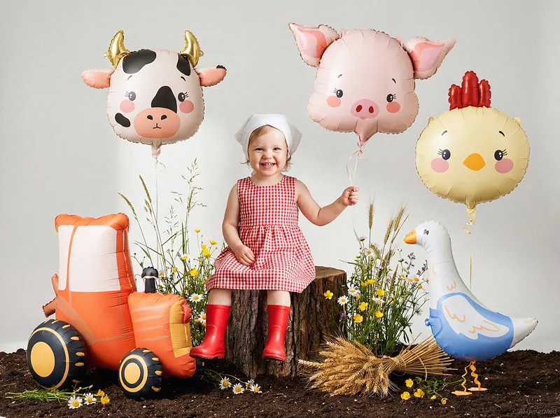 Stoječi balon folija - traktor (Partydeco) - slika 3