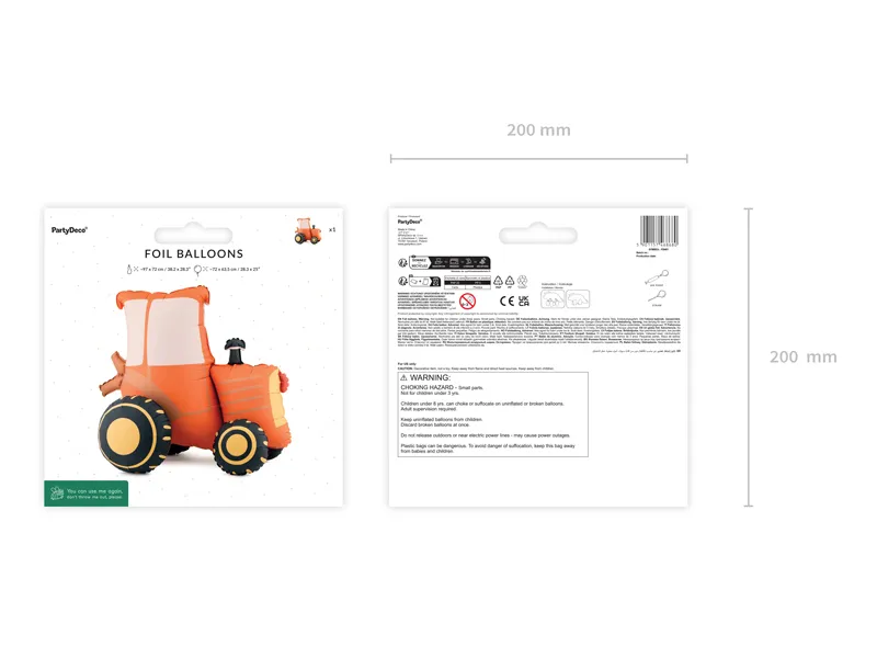 Stoječi balon folija - traktor (Partydeco) - slika 4
